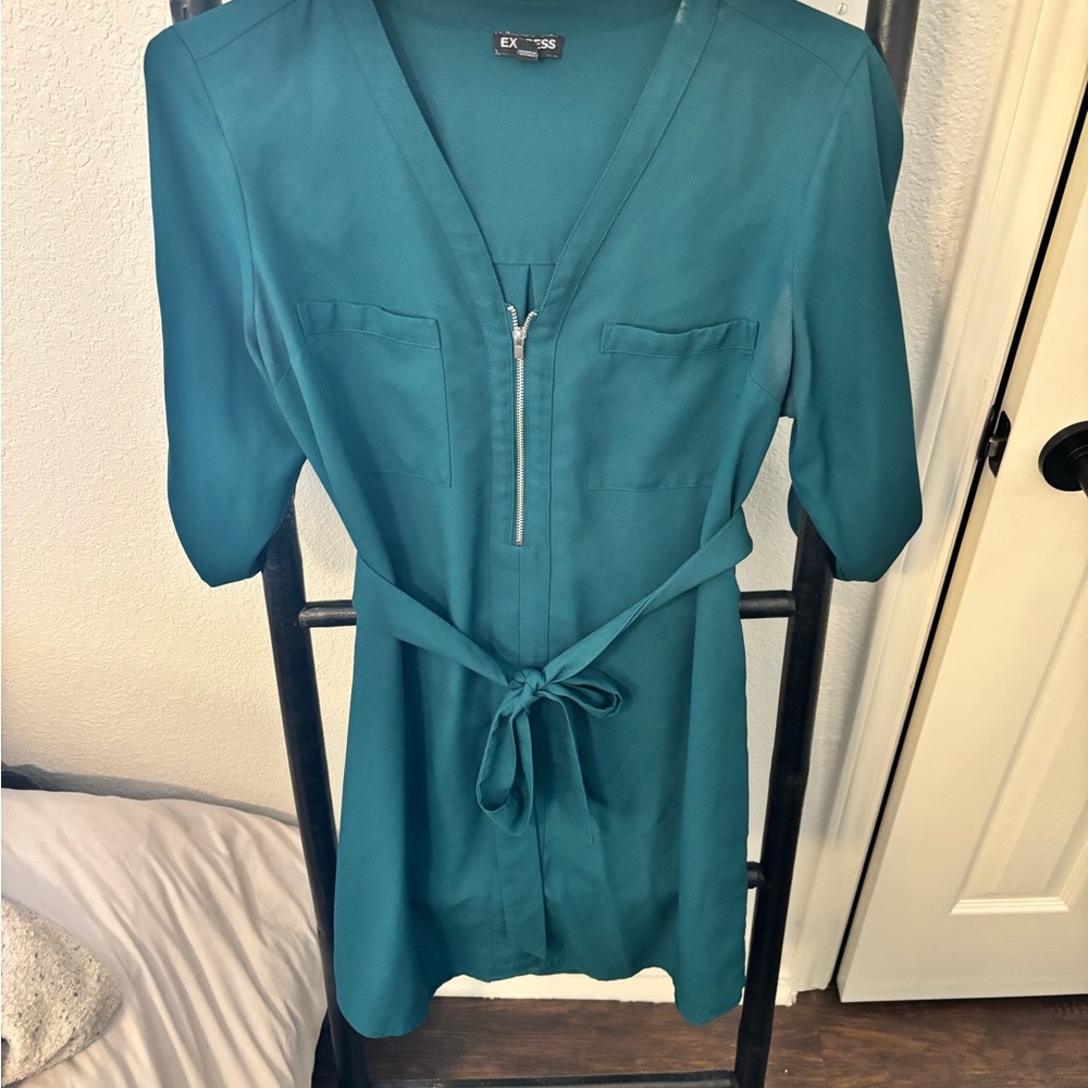 Express Teal Dress with Belt